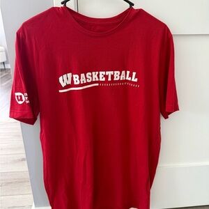 Red Wisconsin Badgers Basketball Graphic T-Shirt